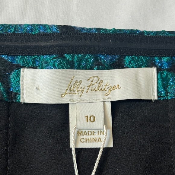 NWT Lilly Pulitzer Camilo Strapless Brocade Top in Green and Blue, Size 10 - Picture 6 of 10